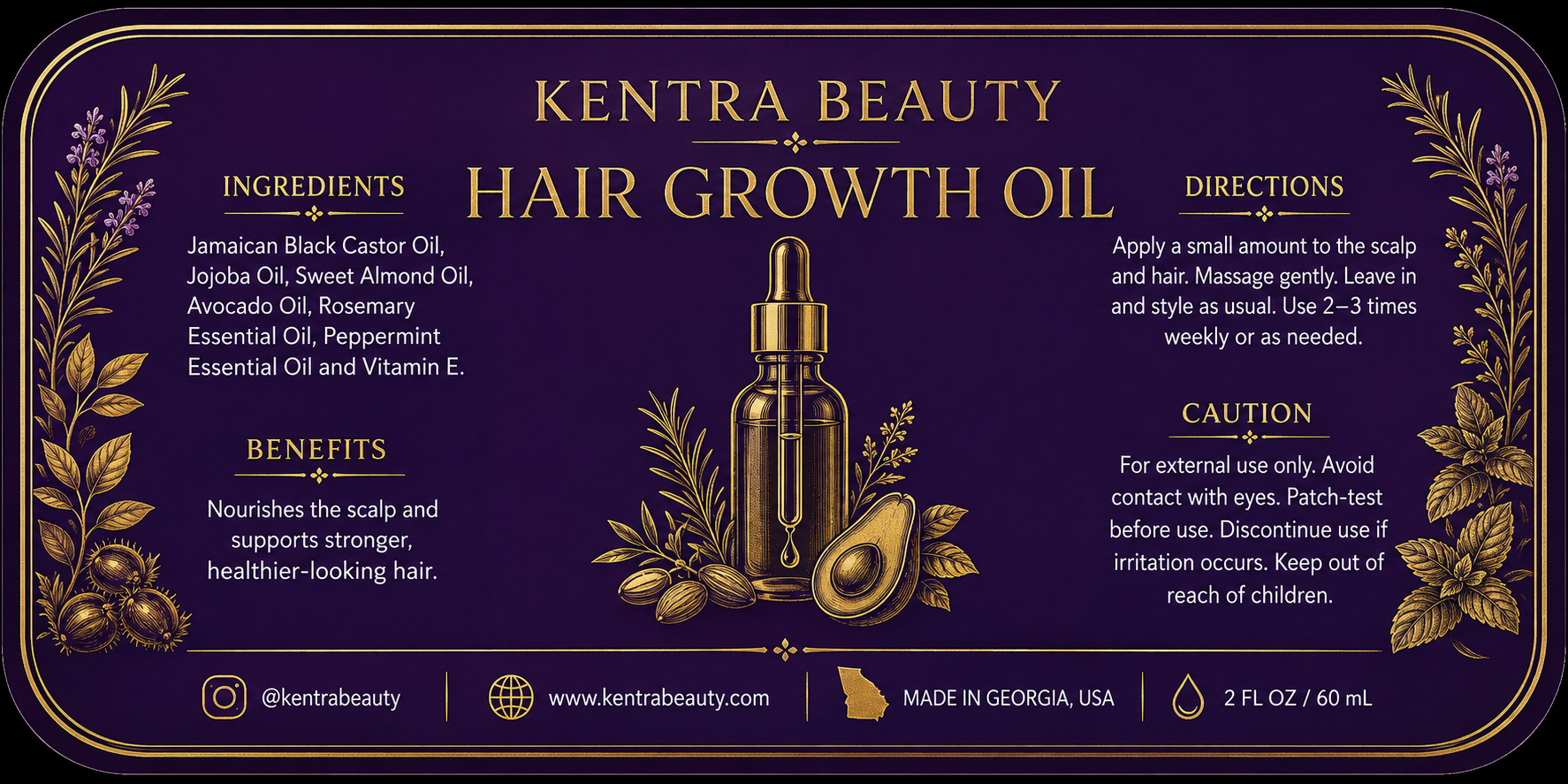 Hair Growth Oil Label Graphic
