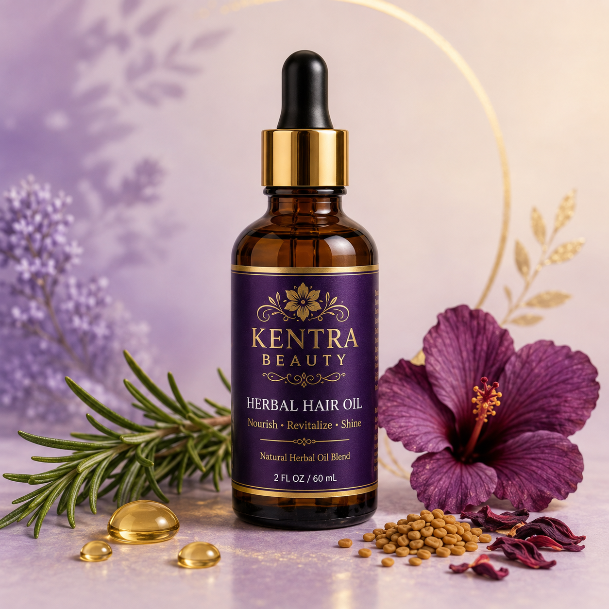 Herbal Hair Oil - Kentra Beauty Botanical Essentials