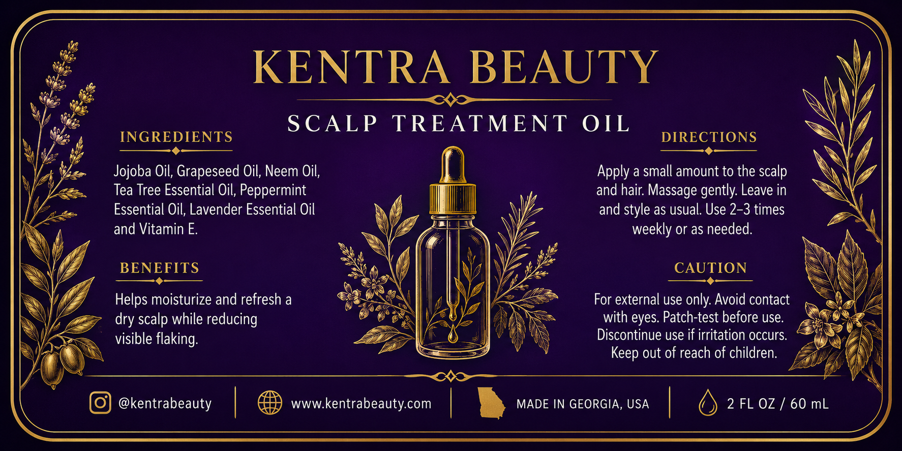 Scalp Treatment Oil Label Graphic