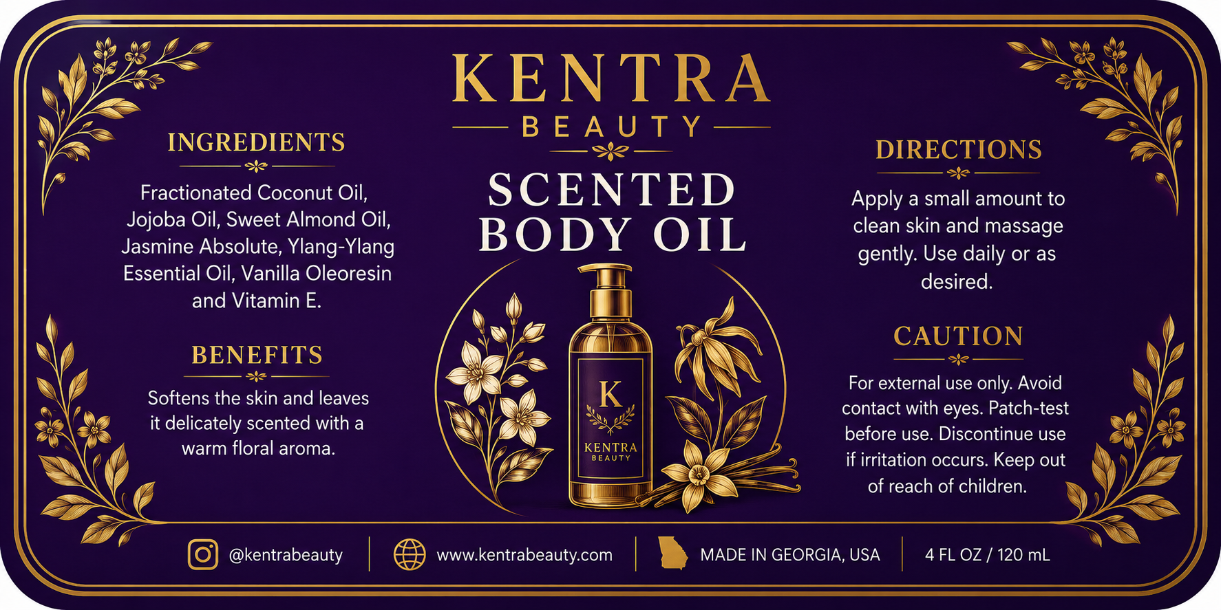 Scented Body Oil Label Graphic